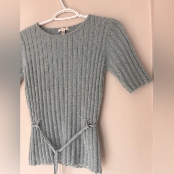 Un Deux Trois, size 36/38, blue, wool, angora, sweater, half sleeves - Picture 2 of 14